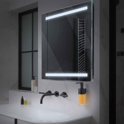 Specchio LED Quadrato | Controllo tramite interruttore a muro | Luce bianca fredda - Reyze Serie Salono Modello 4