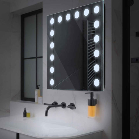 Specchio LED Quadrato | Controllo tramite interruttore a muro | Luce bianca fredda - Reyze Serie Salono Modello 6