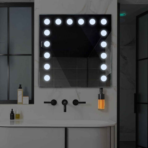 Specchio LED Quadrato | Controllo tramite interruttore a muro | Luce bianca fredda - Reyze Serie Salono Modello 6