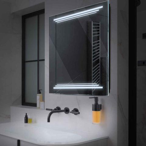 Specchio LED Quadrato | Controllo tramite interruttore a muro | Luce bianca fredda - Reyze Serie Salono Modello 7