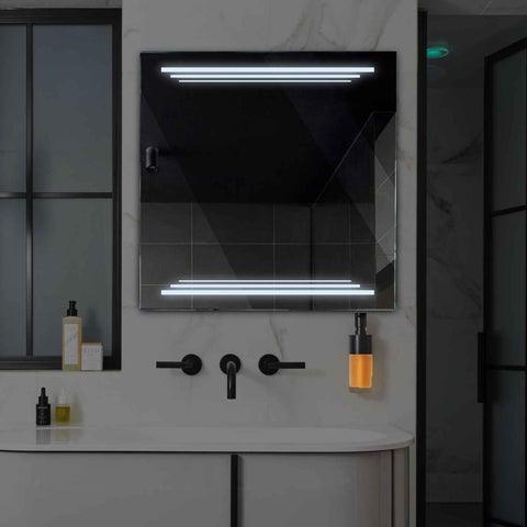 Specchio LED Quadrato | Controllo tramite interruttore a muro | Luce bianca fredda - Reyze Serie Salono Modello 7