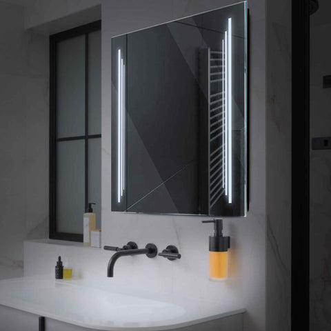 Specchio LED Quadrato | Controllo tramite interruttore a muro | Luce bianca fredda - Reyze Serie Salono Modello 8