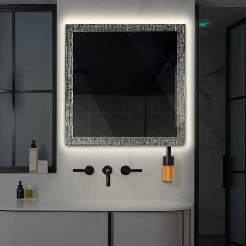 Specchio LED Quadrato | Controllo tramite interruttore a muro | Luce bianca neutra - Reyze Serie Simetria Modello 6
