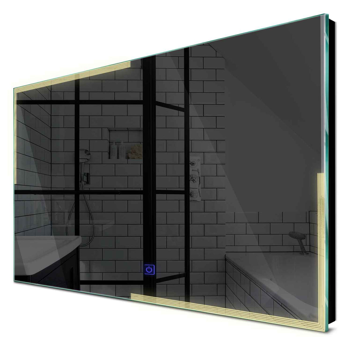 Specchio LED Rettangolare | Pulsante touch | Luce bianca calda - Reyze Serie Edge Modello 2
