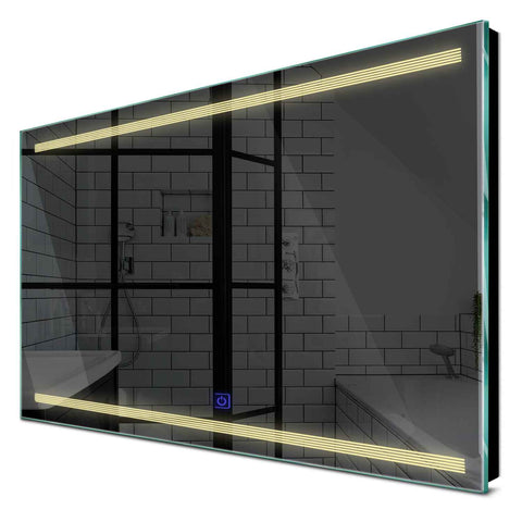 Specchio LED Rettangolare | Pulsante touch | Luce bianca calda - Reyze Serie Minimal Modello 8