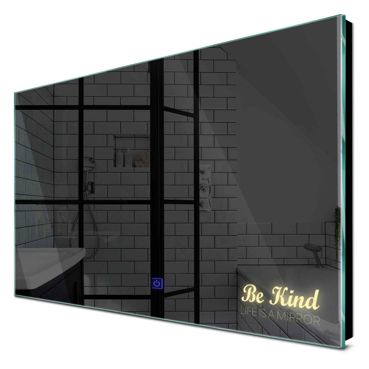 Specchio LED Rettangolare | Pulsante touch | Luce bianca calda - Reyze Serie Motivated Modello 6