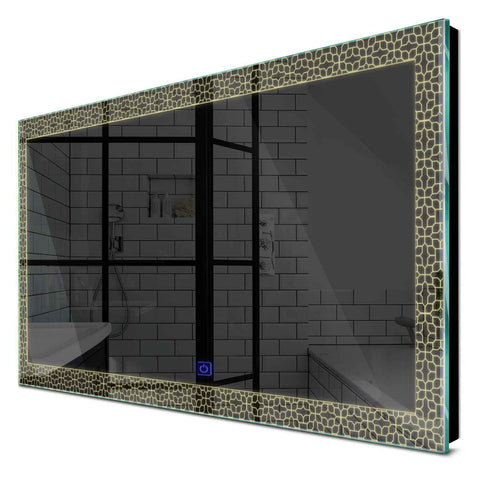 Specchio LED Rettangolare | Pulsante touch | Luce bianca calda - Reyze Serie Official Modello 1