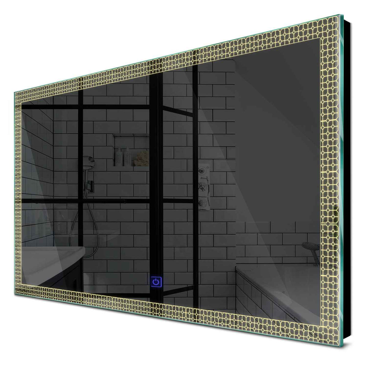 Specchio LED Rettangolare | Pulsante touch | Luce bianca calda - Reyze Serie Official Modello 2