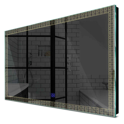 Specchio LED Rettangolare | Pulsante touch | Luce bianca calda - Reyze Serie Official Modello 5