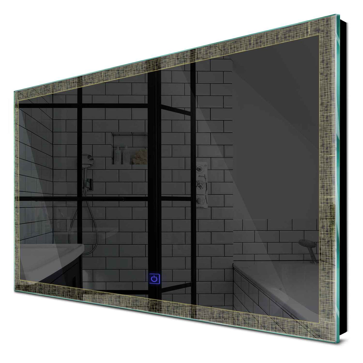 Specchio LED Rettangolare | Pulsante touch | Luce bianca calda - Reyze Serie Simetria Modello 6