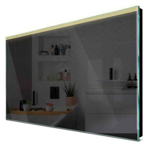 Specchio LED Rettangolare | Controllo tramite interruttore a muro | Luce bianca calda - Reyze Serie Edge Modello 5