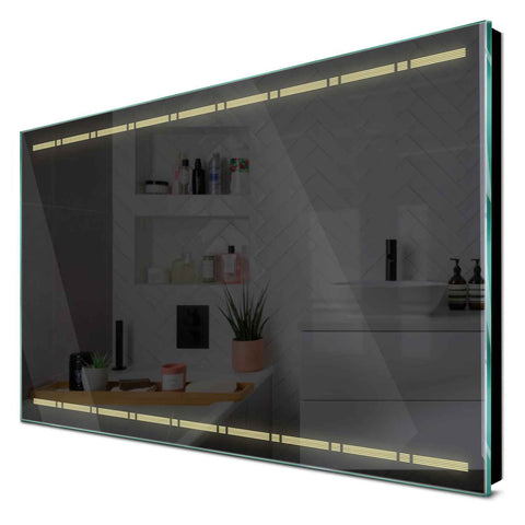 Specchio LED Rettangolare | Controllo tramite interruttore a muro | Luce bianca calda - Reyze Serie Minimal Modello 3