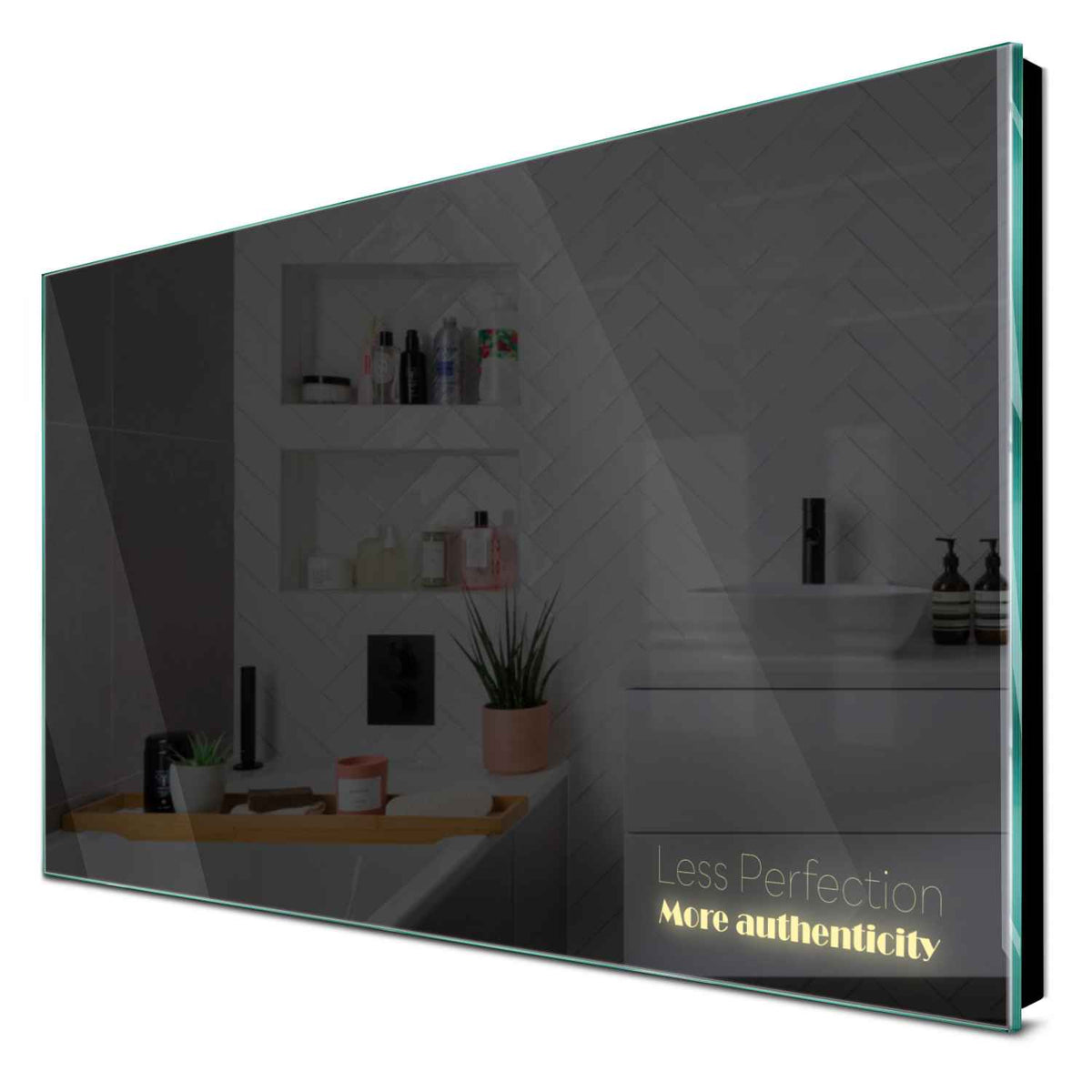 Specchio LED Rettangolare | Controllo tramite interruttore a muro | Luce bianca calda - Reyze Serie Motivated Modello 7