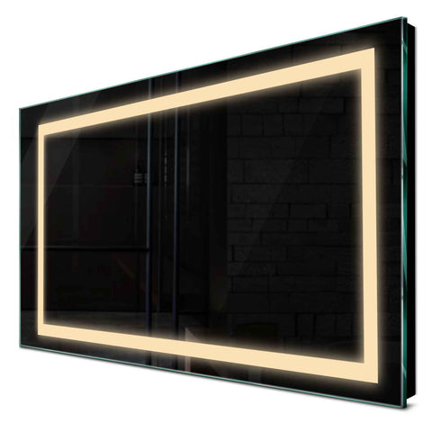 Specchio LED Rettangolare | Controllo tramite interruttore a muro | Luce bianca calda - Reyze Serie Salono Modello 1