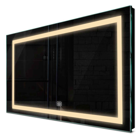 Specchio LED Rettangolare | Pulsante touch | Luce bianca calda - Reyze Serie Salono Modello 1