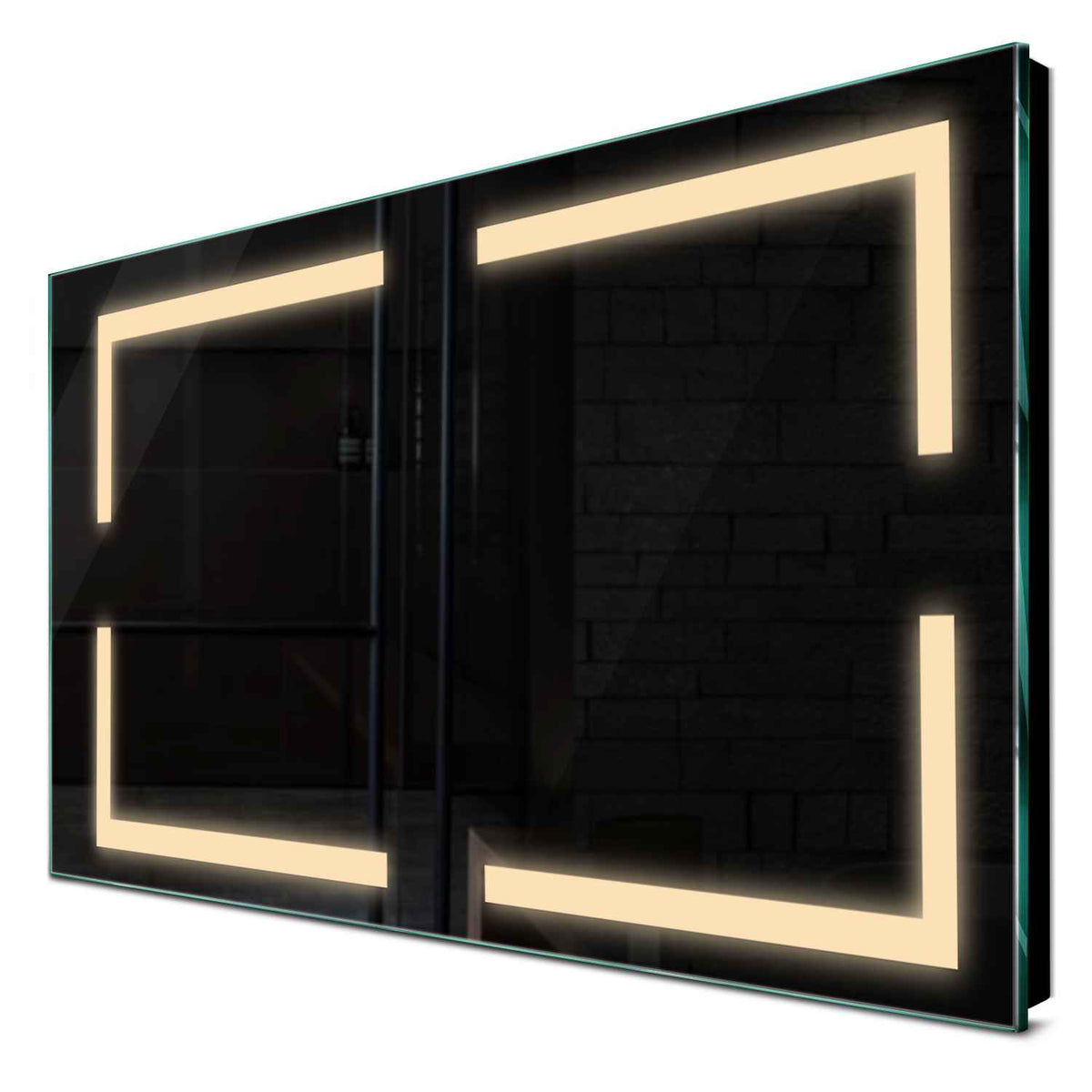 Specchio LED Rettangolare | Controllo tramite interruttore a muro | Luce bianca calda - Reyze Serie Salono Modello 2