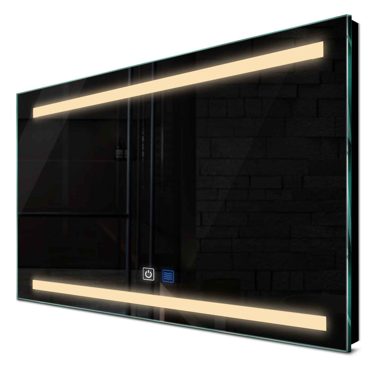 Specchio LED Rettangolare | Pulsanti touch | Funzione anti-appannamento | Luce bianca calda - Reyze Serie Salono Modello 4
