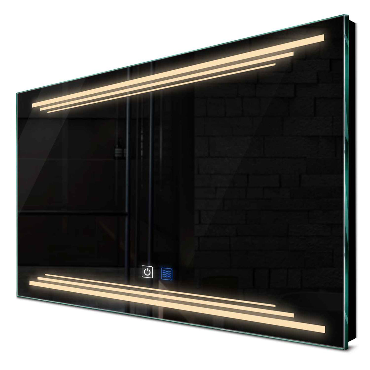 Specchio LED Rettangolare | Pulsanti touch | Funzione anti-appannamento | Luce bianca calda - Reyze Serie Salono Modello 7
