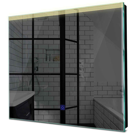Specchio LED Quadrato | Pulsante touch | Luce bianca calda - Reyze Serie Edge Modello 5