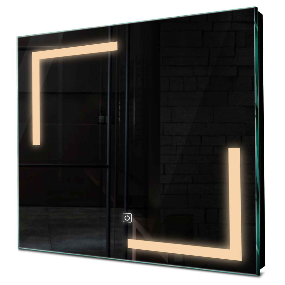 Specchio LED Quadrato | Pulsante touch | Luce bianca calda - Reyze Serie Salono Modello 3