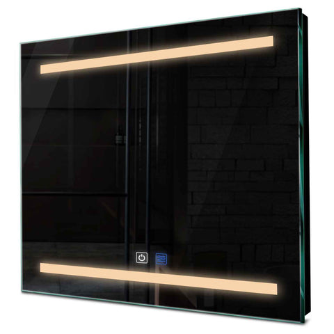 Specchio LED Quadrato | Pulsanti touch | Funzione anti-appannamento | Luce bianca calda - Reyze Serie Salono Modello 4