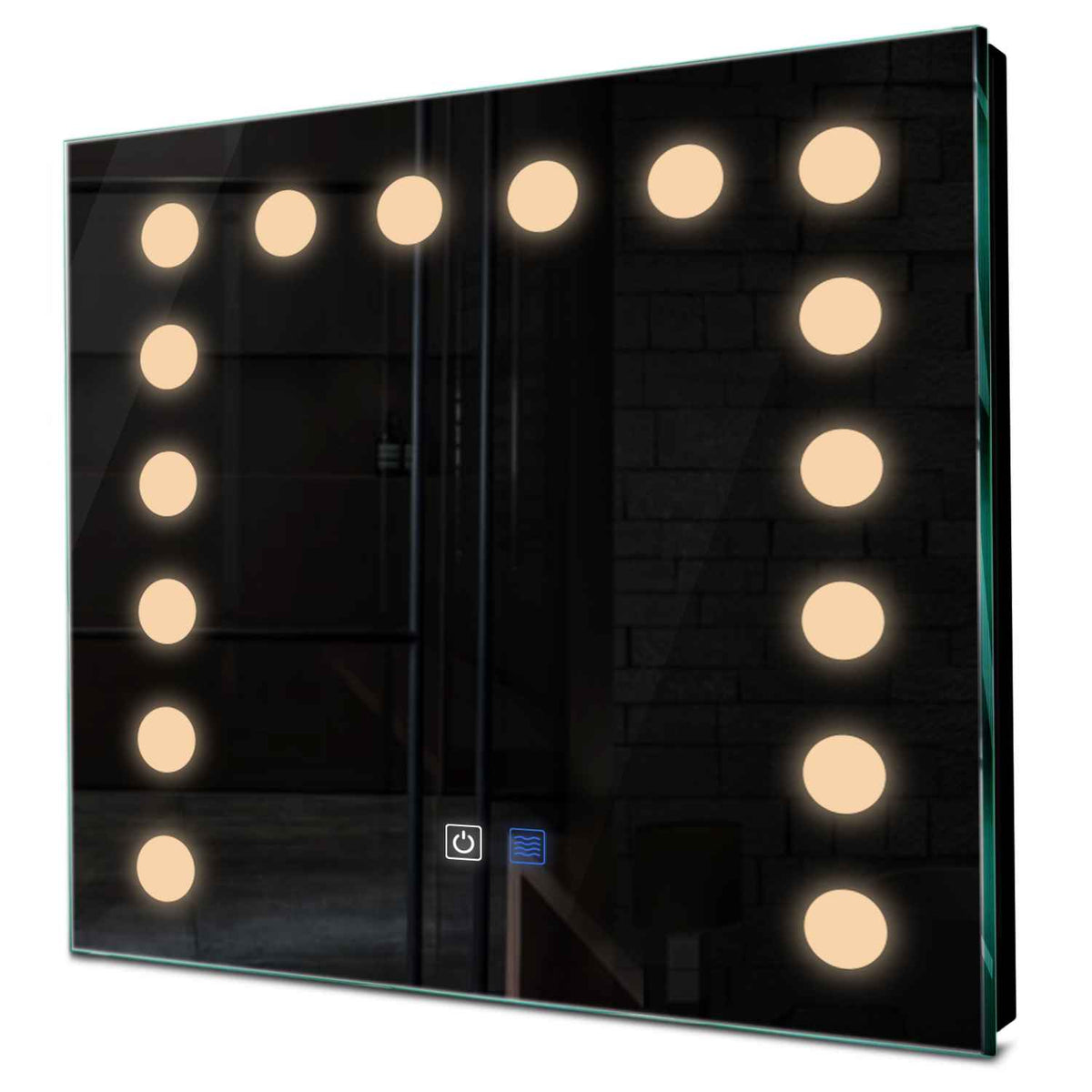 Specchio LED Quadrato | Pulsanti touch | Funzione anti-appannamento | Luce bianca calda - Reyze Serie Salono Modello 6