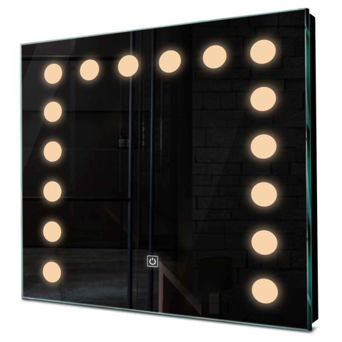 Specchio LED Quadrato | Pulsante touch | Luce bianca calda - Reyze Serie Salono Modello 6