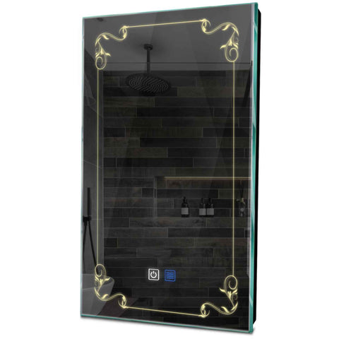 Specchio LED Verticale | Pulsanti touch | Funzione anti-appannamento | Luce bianca calda - Reyze Serie Good Vibes Modello 5