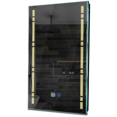 Specchio LED Verticale | Pulsanti touch | Funzione anti-appannamento | Luce bianca calda - Reyze Serie Minimal Modello 3