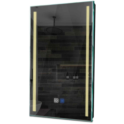 Specchio LED Verticale | Pulsanti touch | Funzione anti-appannamento | Luce bianca calda - Reyze Serie Minimal Modello 7