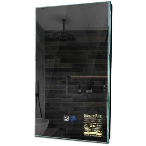 Specchio LED Verticale | Pulsanti touch | Funzione anti-appannamento | Luce bianca calda - Reyze Serie Motivated Modello 5