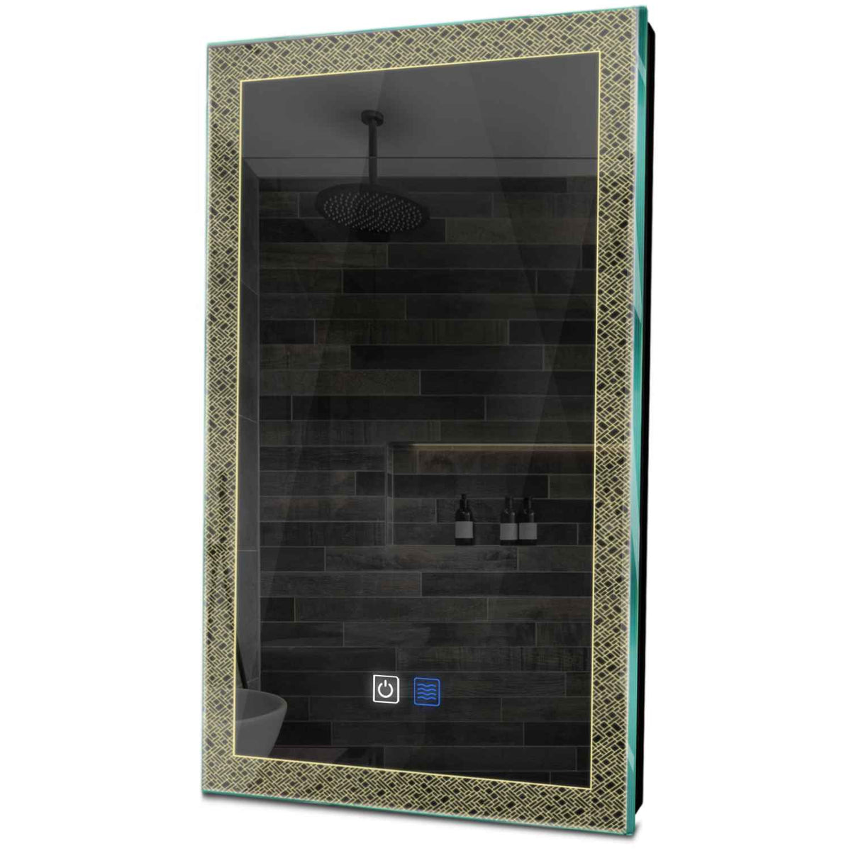 Specchio LED Verticale | Pulsanti touch | Funzione anti-appannamento | Luce bianca calda - Reyze Serie Simetria Modello 5