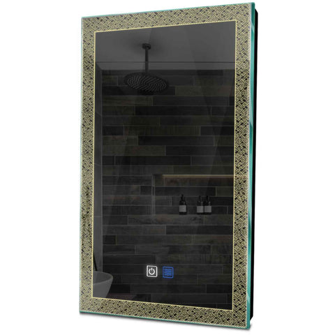 Specchio LED Verticale | Pulsanti touch | Funzione anti-appannamento | Luce bianca calda - Reyze Serie Simetria Modello 5