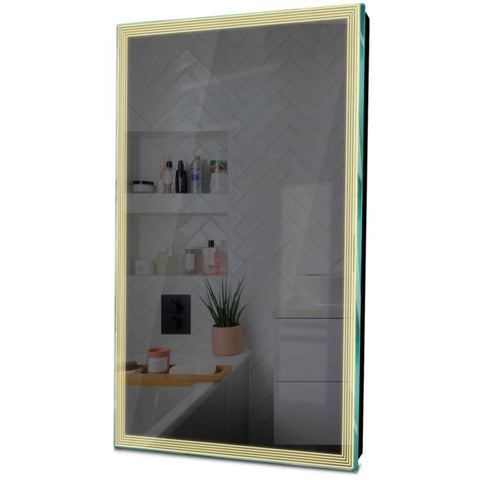 Specchio LED Verticale | Controllo tramite interruttore a muro | Luce bianca calda - Reyze Serie Edge Modello 1