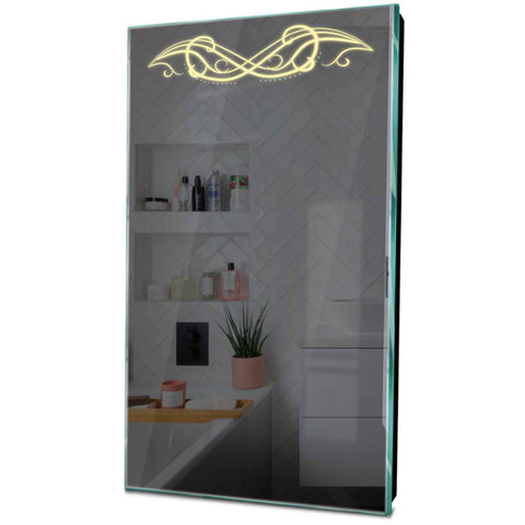Specchio LED Verticale | Controllo tramite interruttore a muro | Luce bianca calda - Reyze Serie Good Vibes Modello 6