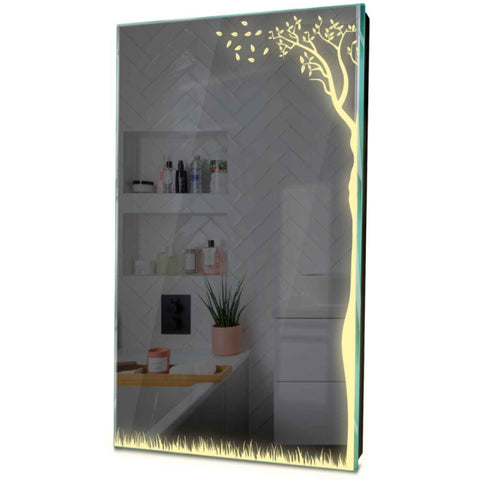 Specchio LED Verticale | Controllo tramite interruttore a muro | Luce bianca calda - Reyze Serie Good Vibes Modello 8