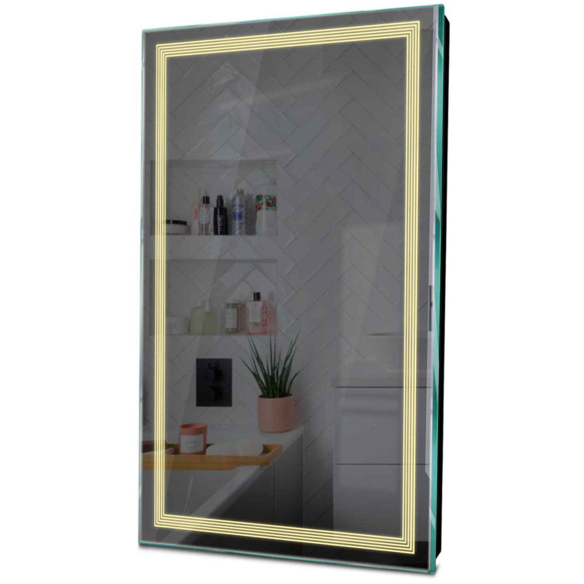 Specchio LED Verticale | Controllo tramite interruttore a muro | Luce bianca calda - Reyze Serie Minimal Modello 1