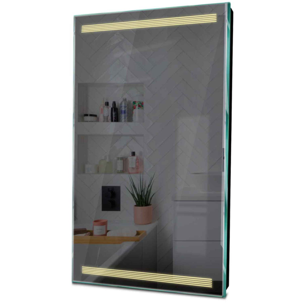 Specchio LED Verticale | Controllo tramite interruttore a muro | Luce bianca calda - Reyze Serie Minimal Modello 8