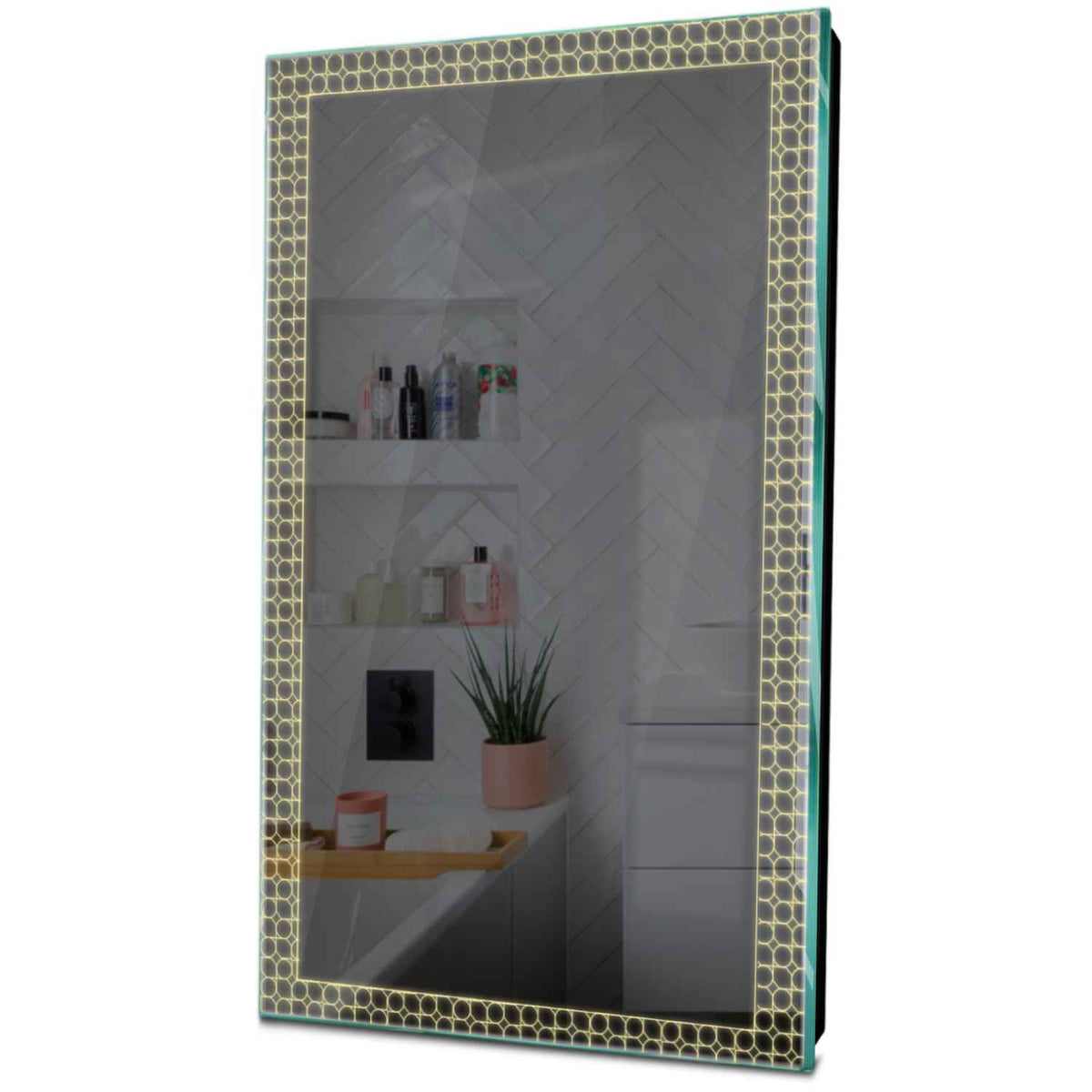 Specchio LED Verticale | Controllo tramite interruttore a muro | Luce bianca calda - Reyze Serie Official Modello 4