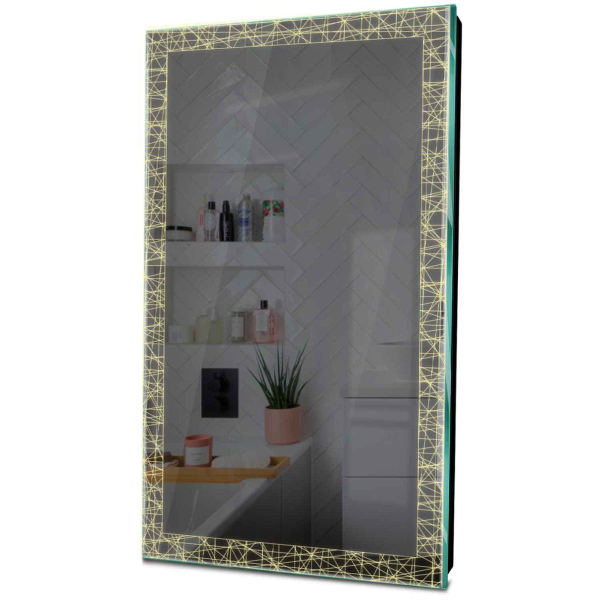 Specchio LED Verticale | Controllo tramite interruttore a muro | Luce bianca calda - Reyze Serie Simetria Modello 1