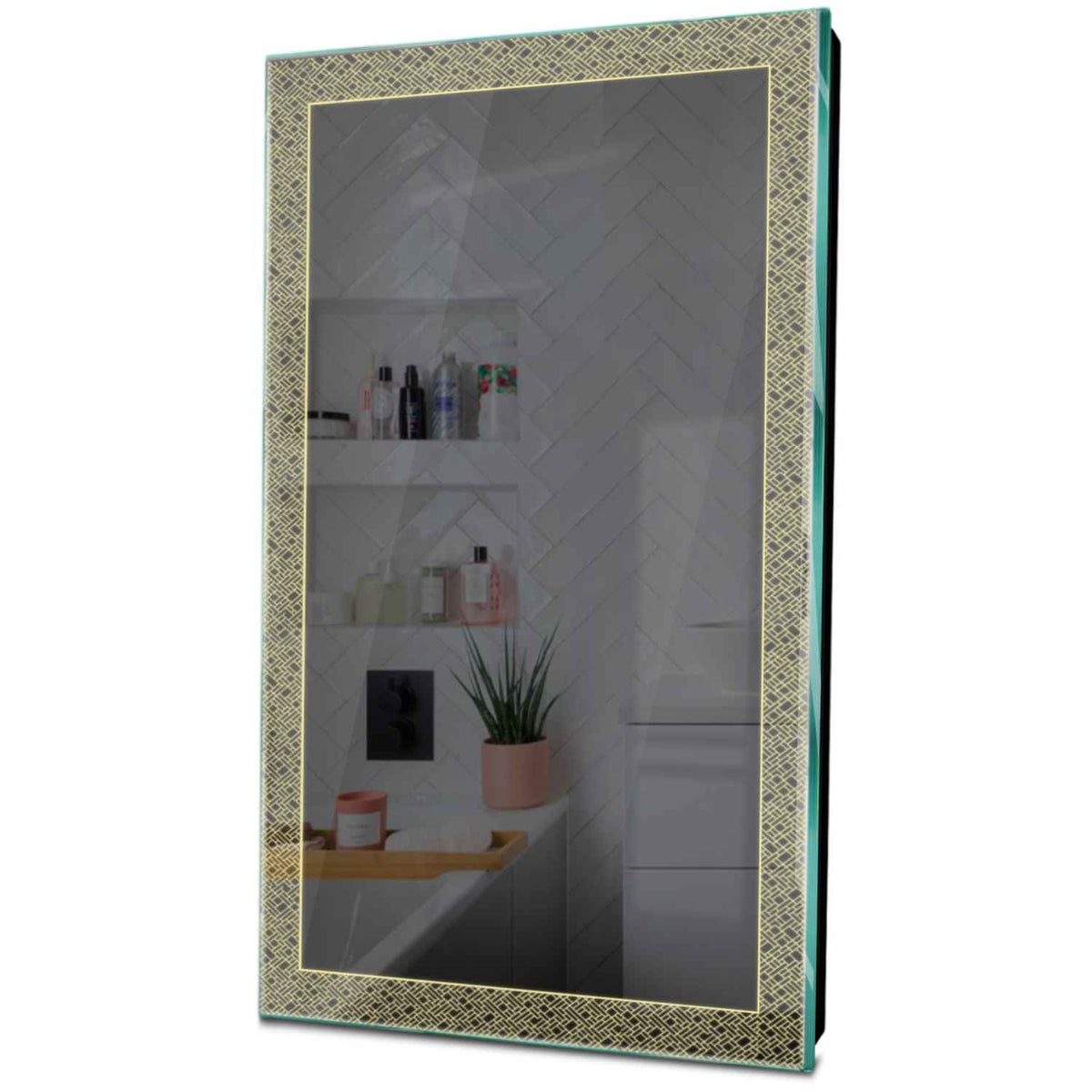 Specchio LED Verticale | Controllo tramite interruttore a muro | Luce bianca calda - Reyze Serie Simetria Modello 5