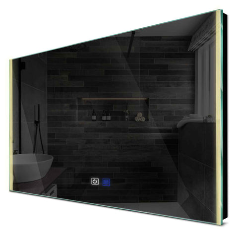 Specchio LED Rettangolare | Pulsanti touch | Funzione anti-appannamento | Luce bianca calda - Reyze Serie Edge Modello 7