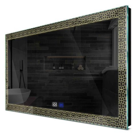 Specchio LED Rettangolare | Pulsanti touch | Funzione anti-appannamento | Luce bianca calda - Reyze Serie Official Modello 1