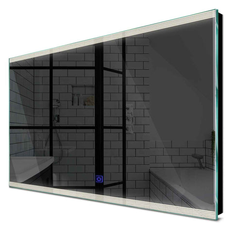 Specchio LED Rettangolare | Pulsante touch | Luce bianca neutra - Reyze Serie Edge Modello 8