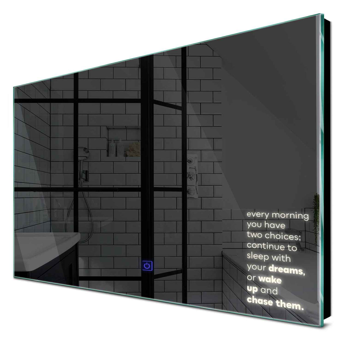 Specchio LED Rettangolare | Pulsante touch | Luce bianca neutra - Reyze Serie Motivated Modello 2