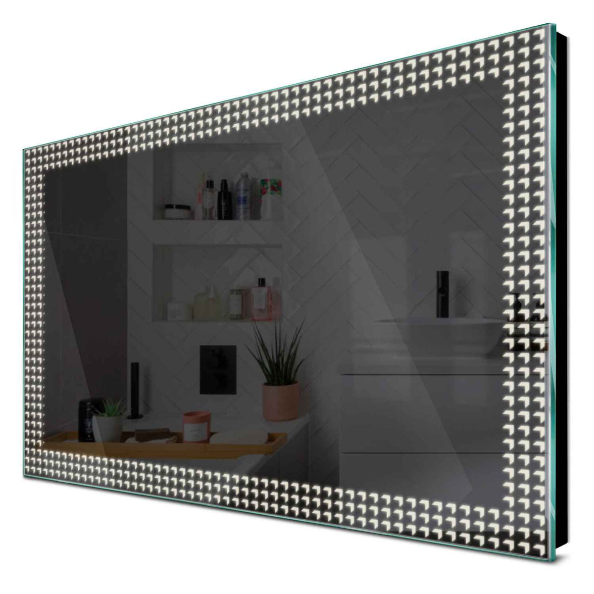 Specchio LED Rettangolare | Controllo tramite interruttore a muro | Luce bianca neutra - Reyze Serie Official Modello 6