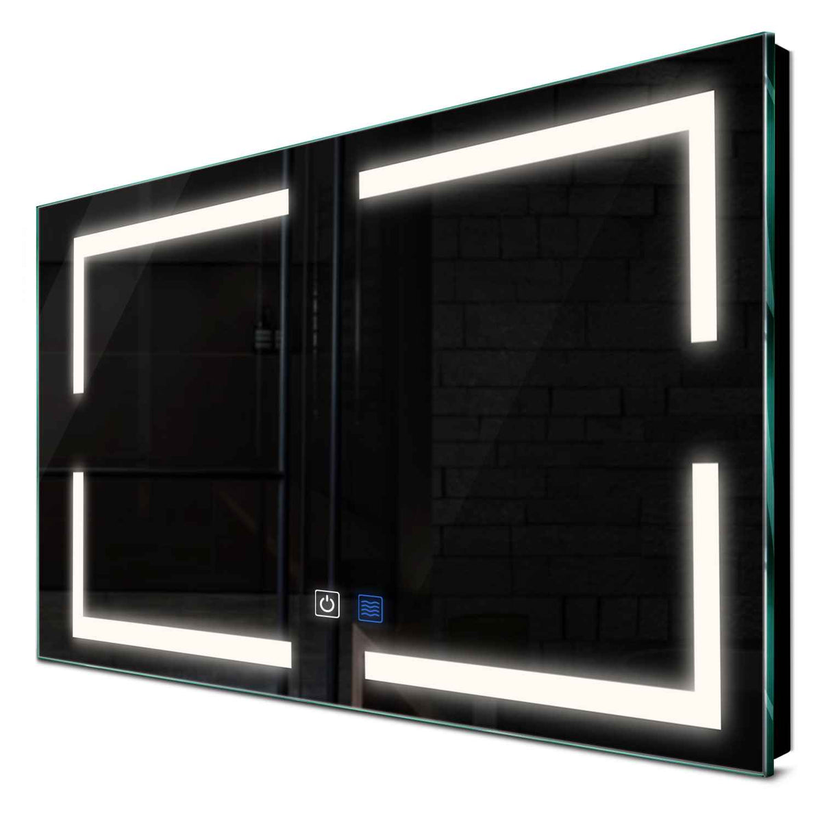 Specchio LED Rettangolare | Pulsanti touch | Funzione anti-appannamento | Luce bianca neutra - Reyze Serie Salono Modello 2