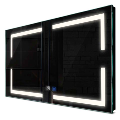 Specchio LED Rettangolare | Pulsanti touch | Funzione anti-appannamento | Luce bianca neutra - Reyze Serie Salono Modello 2