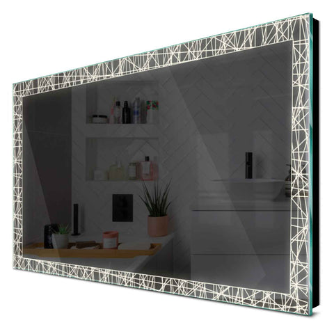 Specchio LED Rettangolare | Controllo tramite interruttore a muro | Luce bianca neutra - Reyze Serie Simetria Modello 1