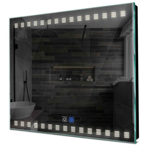 Specchio LED Quadrato | Pulsanti touch | Funzione anti-appannamento | Luce bianca neutra - Reyze Serie Minimal Modello 6